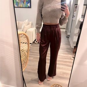 Abercrombie & Fitch Maroon Wide-Leg Pants